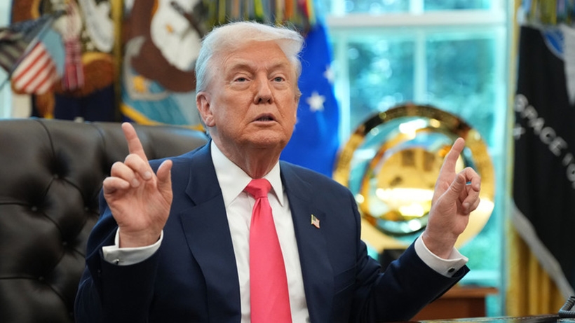 Tổng thống Mỹ Donald Trump tại Phòng Bầu dục, Nhà Trắng, ngày 14/8/2025. Ảnh: Getty