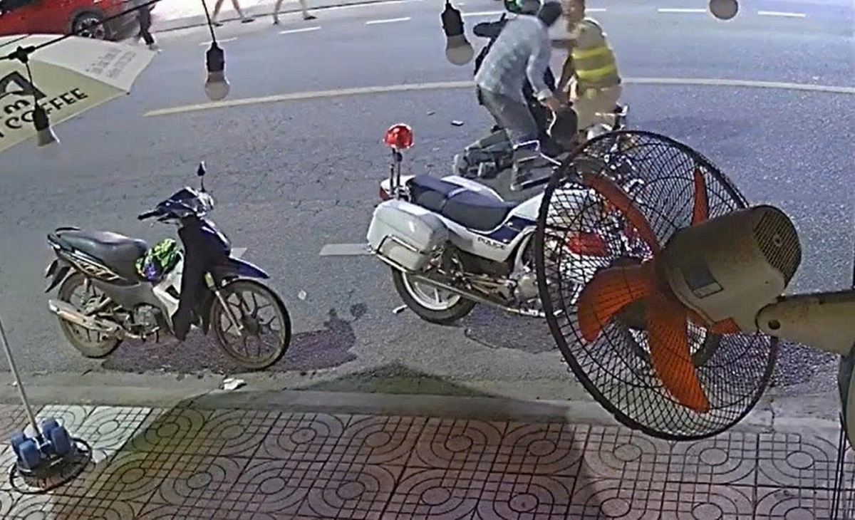 Hình ảnh ghi lại đối tượng hành hung CSGT. Ảnh: B.H