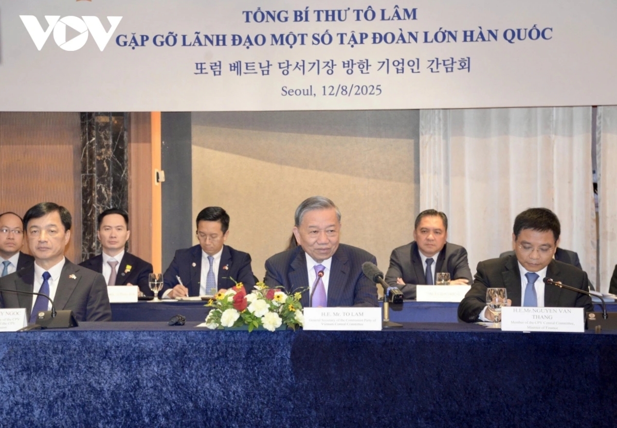 Tổng Bí thư Tô Lâm gặp gỡ các doanh nghiệp Hàn Quốc.