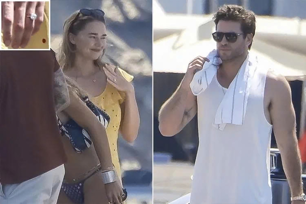 Gabriella Brooks khoe nhẫn kim cương trong kỳ nghỉ ở Tây Ban Nha. Ảnh: Backgrid