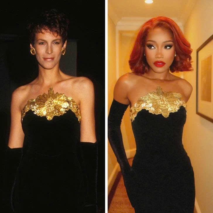 Xuất hiện tại Lễ trao giải Screen Actors Guild 2025, Keke Palmer chọn chiếc váy Chanel từ bộ sưu tập Thu - Đông 1985, từng được Jamie Lee Curtis diện trước đây. Thiết kế này được Palmer tìm thấy tại cửa hàng Vintage Martini Consignment ở Dallas, mang đến một khoảnh khắc retro quyền lực trên thảm đỏ. Nữ diễn viên cũng chia sẻ rằng cô vô cùng bất ngờ khi biết người thầy của mình, Jamie Lee Curtis, chính là người từng mặc bộ váy này trước đó.