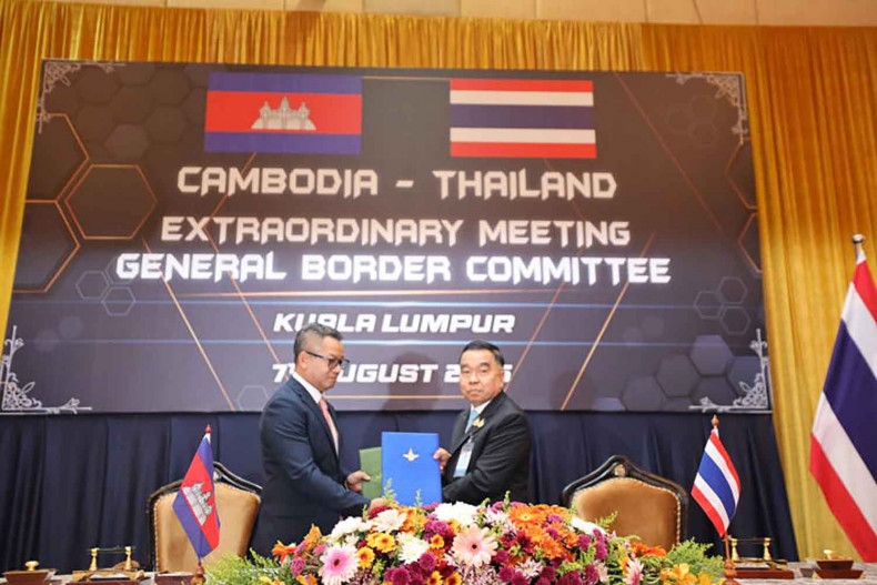 Cuộc họp Ủy ban biên giới chung (GBC) giữa Thái Lan và Campuchia trước đó vào tháng 8/2025. Ảnh: Trung tâm đặc biệt về tình hình biên giới Thái Lan - Campuchia