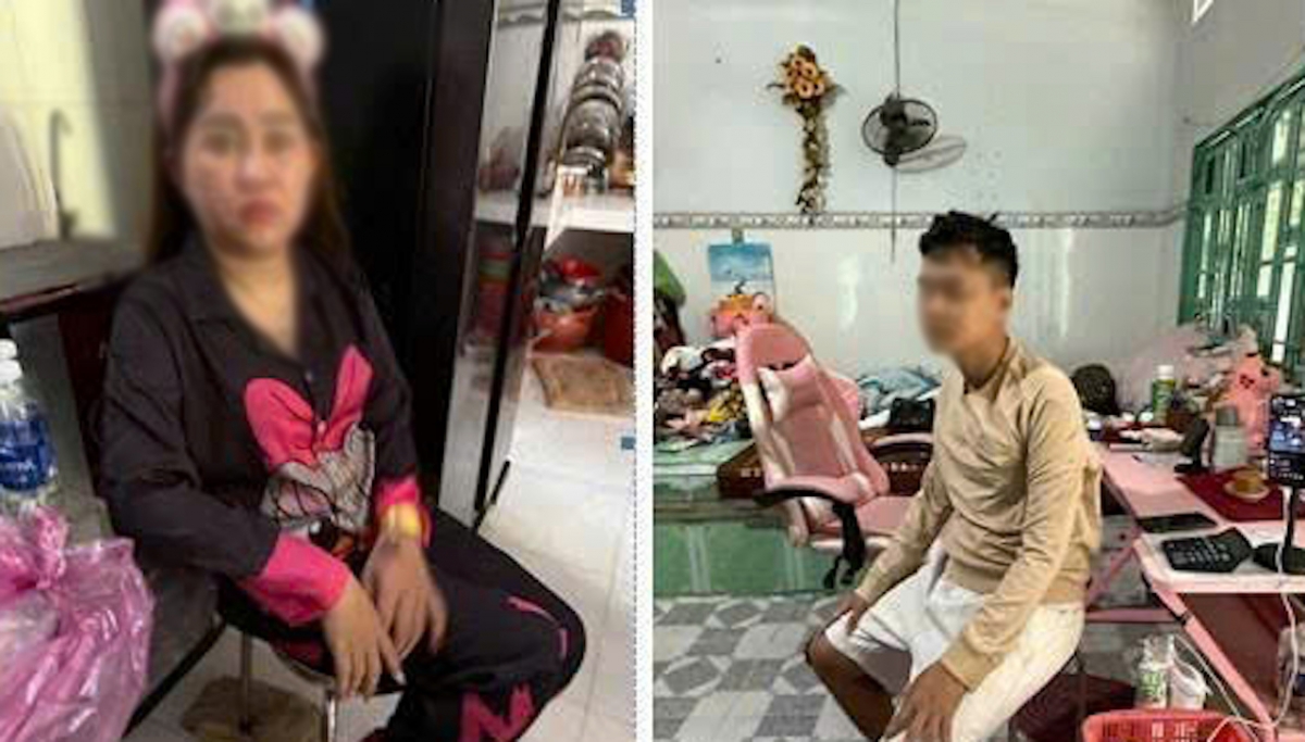 Tuyết và Vũ bị bắt quả tang khi hoạt động livestream qua tài khoản TikTok để tổ chức cho các tài khoản khác tham gia đánh bạc