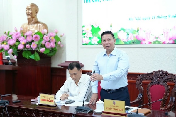 Thứ trưởng Nguyễn Thanh Ngọc phát biểu khai mạc Hội thảo. (Ảnh: Phương Mai)