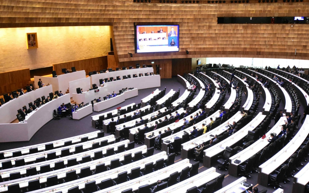 Thủ tướng Anutin Charnvirakul phát biểu trước Quốc hội. Ảnh: Chính phủ Thái Lan.