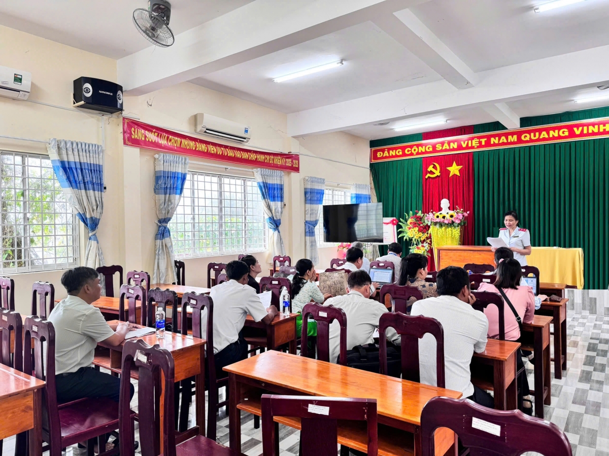 Đoàn thanh tra của Thanh tra tỉnh An Giang công bố Kết luận thanh tra số 06/KL-TTT. Ảnh: Trang Thông tin điện tử Thanh tra tỉnh An Giang