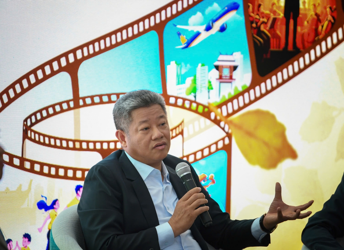 Ông Nguyễn Mạnh Quyền - Phó Chủ tịch UBND Thành phố Hà Nội phát biểu tại tọa đàm về chiến dịch "Chạm thu Hà Nội".