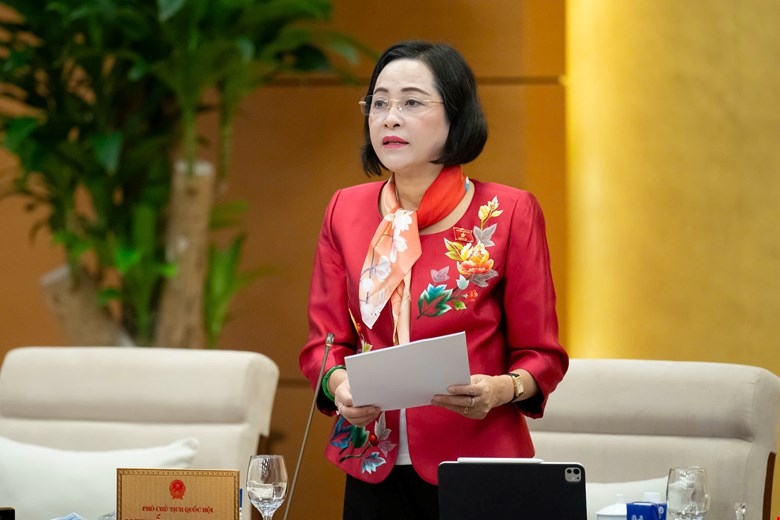 Phó Chủ tịch Quốc hội Nguyễn Thị Thanh phát biểu tại phiên họp.