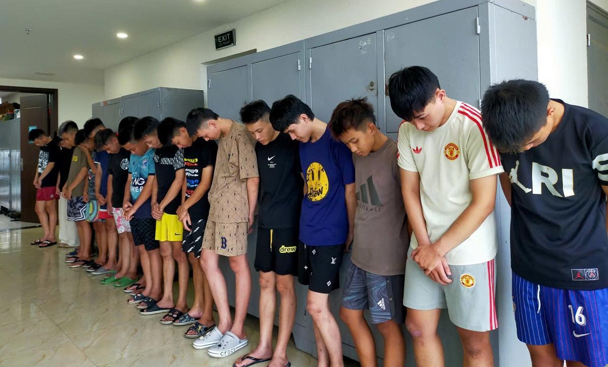 Nhóm thanh, thiếu niên gây ra vụ việc. (Ảnh CA Thanh Hóa)