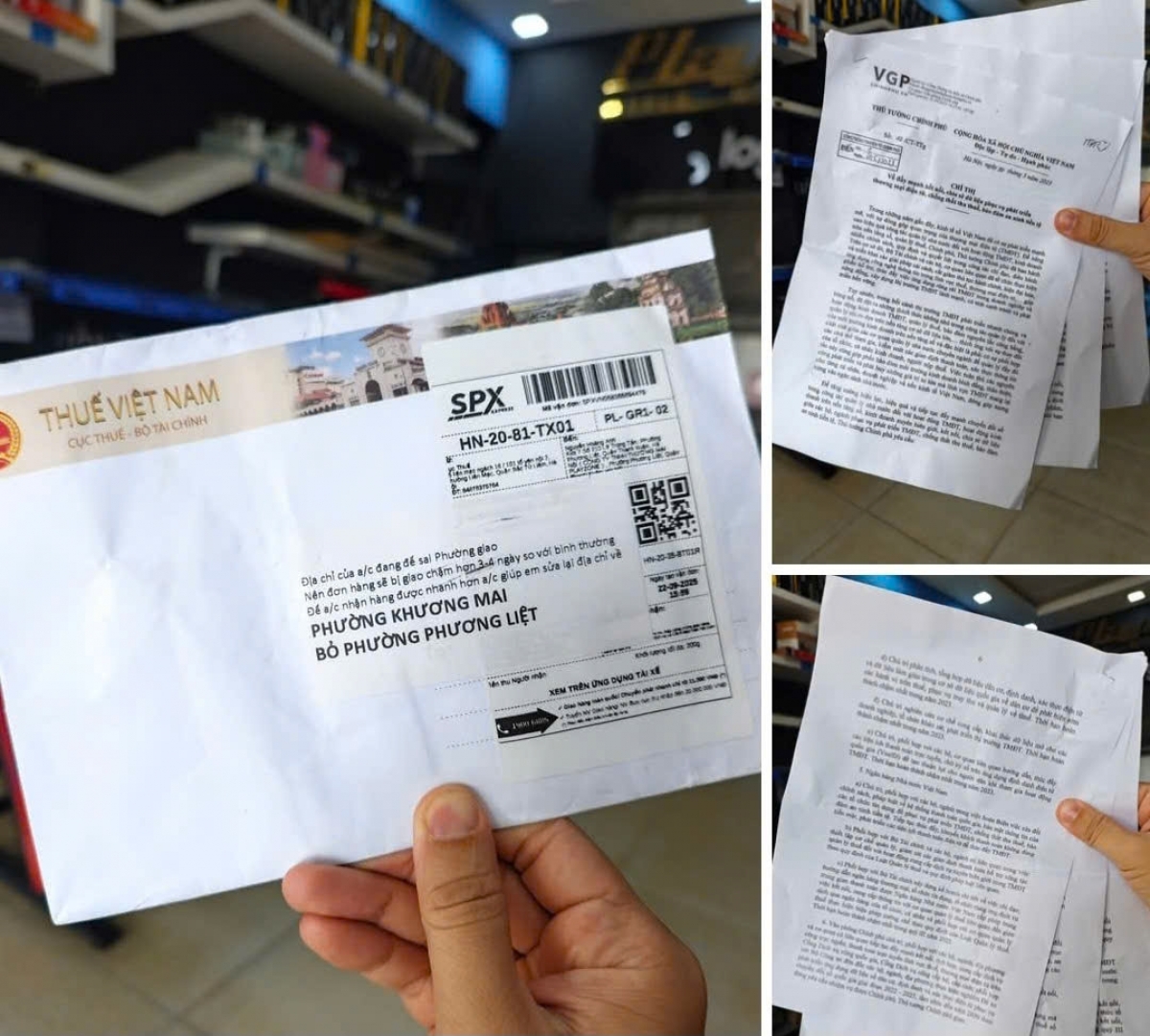 Hình ảnh trên mạng xã hội về việc nhận được thông báo của cơ quan thuế