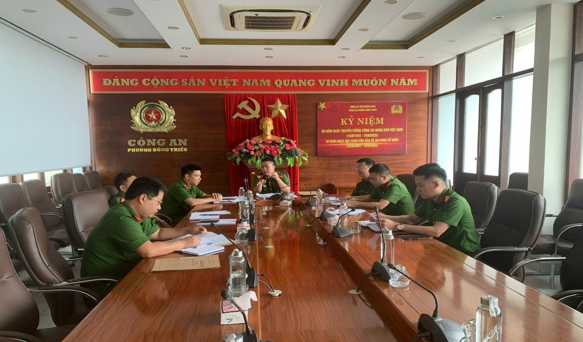 Công an phường Đông Triều họp triển khai phương án đảm bảo ANTT