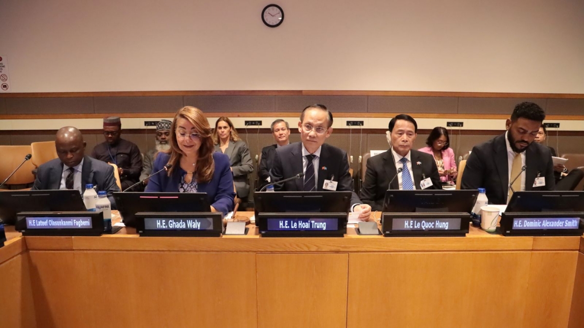 Quyền Bộ trưởng Bộ Ngoại giao Lê Hoài Trung và các đại biểu tham dự sự kiện