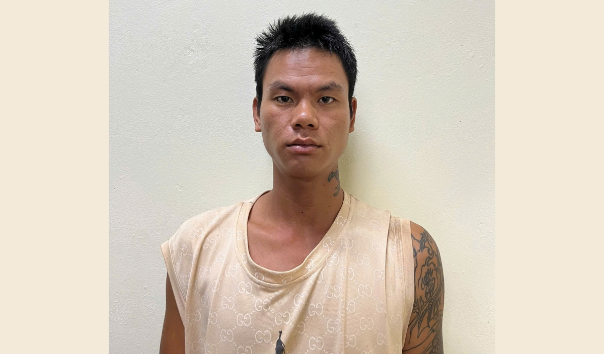 Đối tượng Tẩn A Hằng tại cơ quan Công an