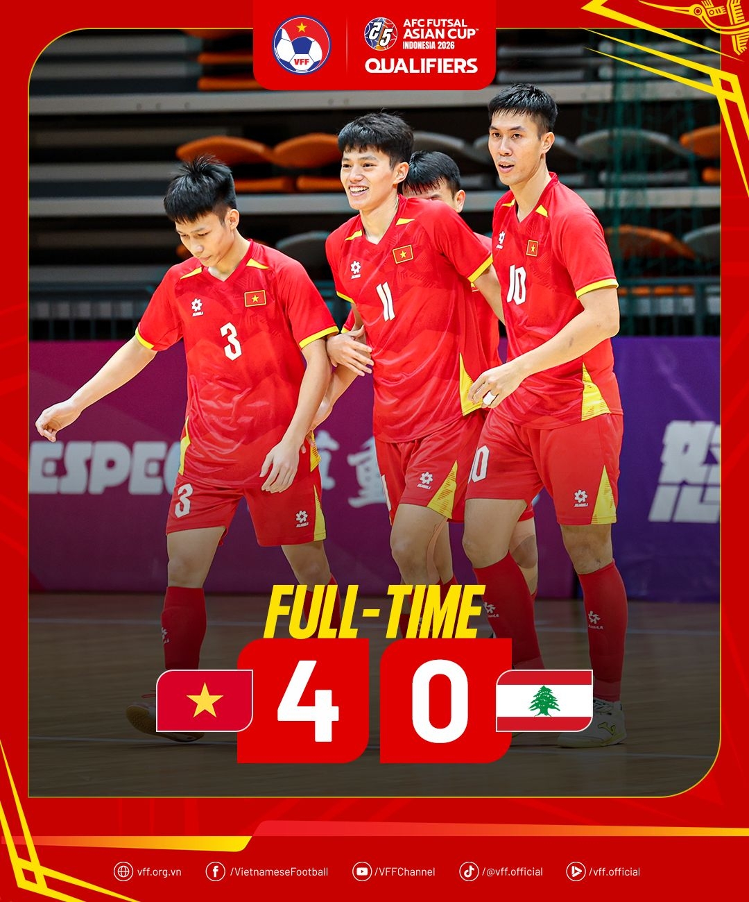ĐT Futsal Việt Nam giành vé dự VCK giải futsal châu Á 2026.
