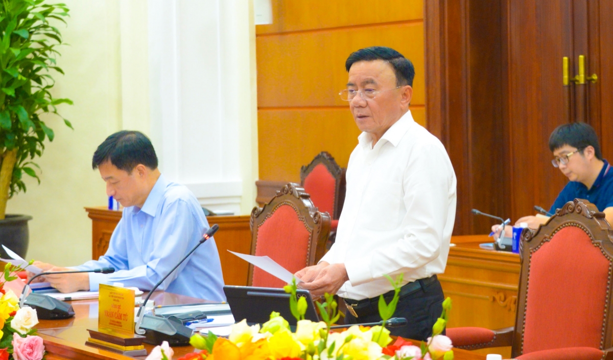 Thường trực Ban Bí thư Trần Cẩm Tú phát biểu tại phiên họp