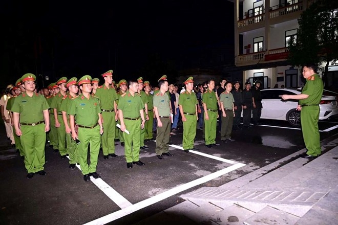 Lực lượng Công an TP Hải Phòng ra quân kiểm tra ma túy. Ảnh: Công an TP Hải Phòng