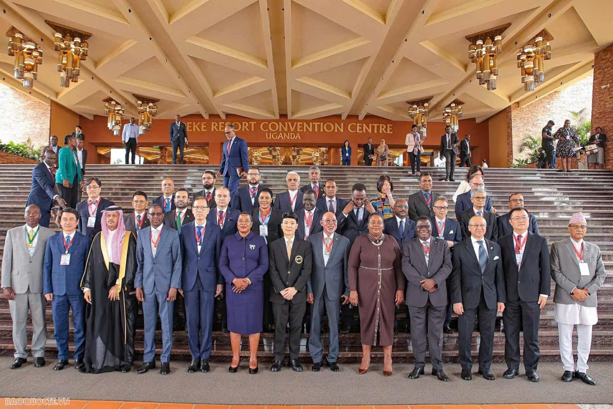 Các trưởng đoàn tham dự Hội nghị chụp ảnh lưu niệm (Ảnh: Baoquocte)