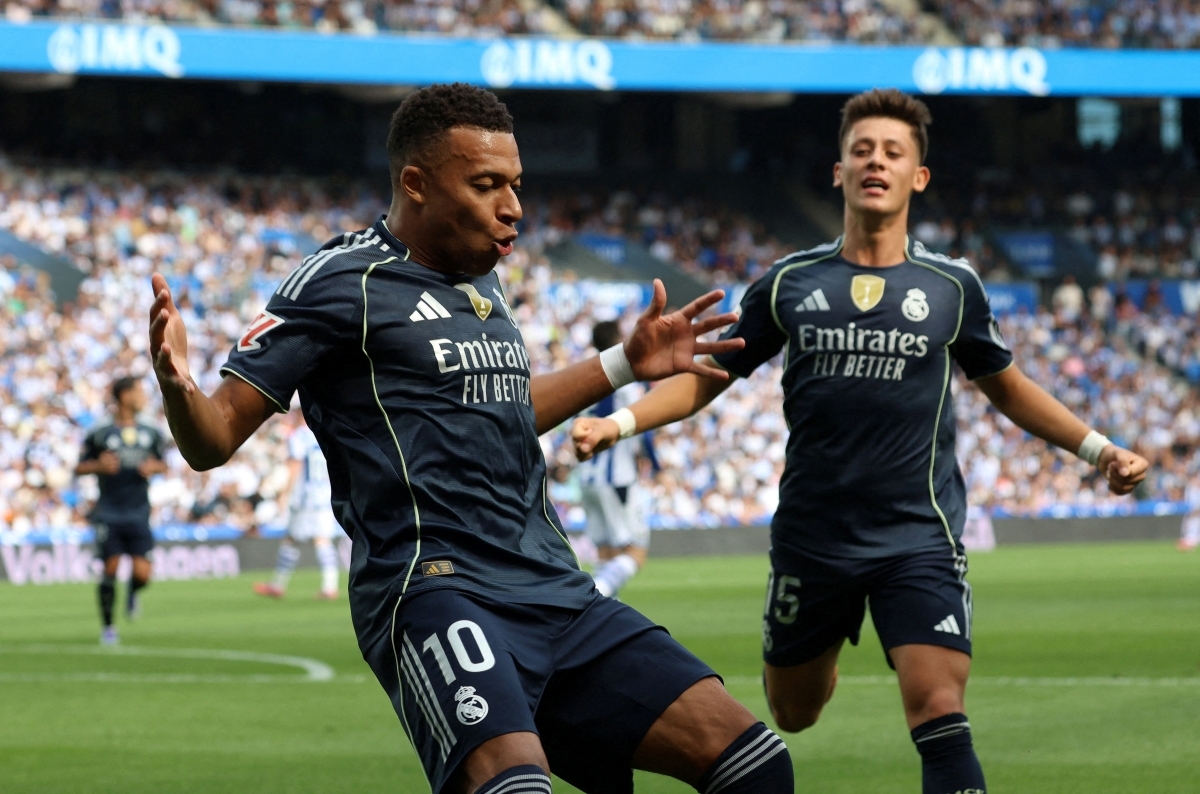 Mbappe tỏa sáng giúp Real Madrid giành chiến thắng 2-1 trước Real Sociedad (Ảnh: Reuters).