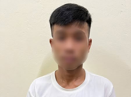 L.N.M đầu thú tại cơ quan công an (Ảnh: Công an xã Triệu Phong)