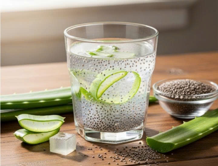 Một ly nước nha đam hạt chia sẽ mang đến cho bạn nguồn năng lượng tích cực (Ảnh: AI)