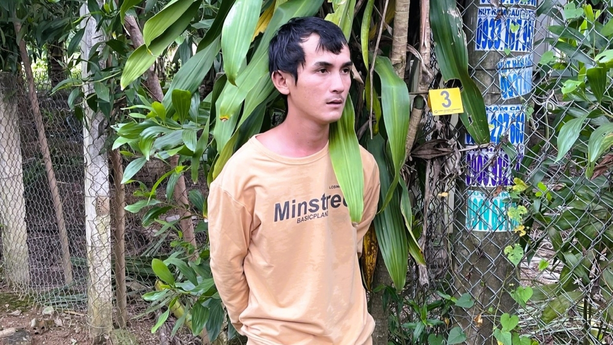 Đối tượng Nguyễn Thanh Sơn bị bắt giữ (Ảnh: Công an tỉnh Đồng Nai)