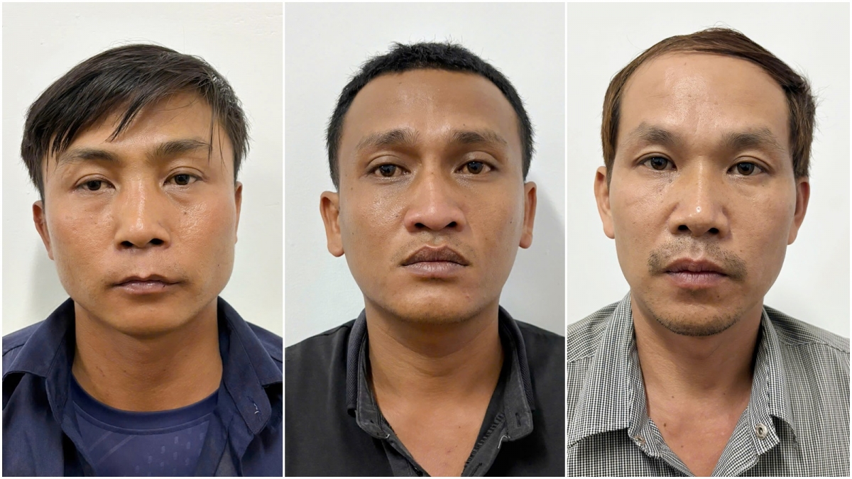 Các đối tượng Lê Văn Hữu, Danh Nhu, Nguyễn Đình Toàn (từ trái qua phải)