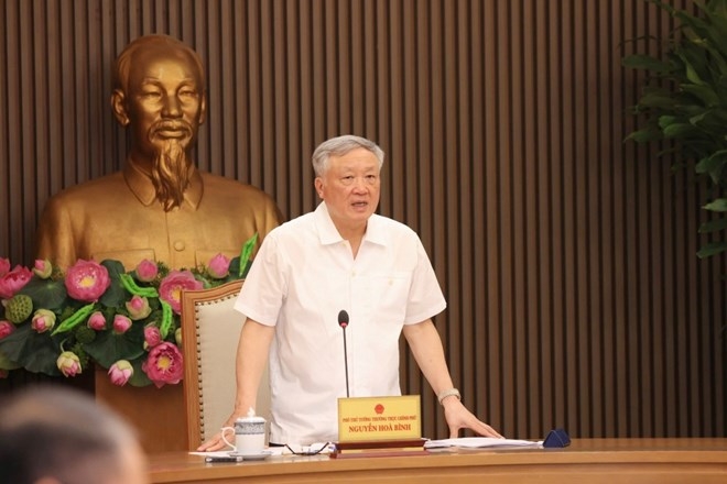 Phó Thủ tướng Thường trực Nguyễn Hòa Bình phát biểu