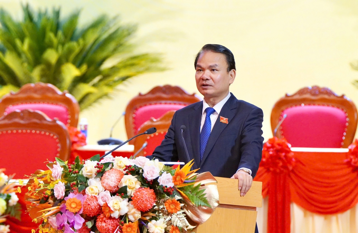 Ông Đặng Xuân Phong - Bí thư Tỉnh ủy Phú Thọ phát biểu tại phiên trù bị Đại hội.