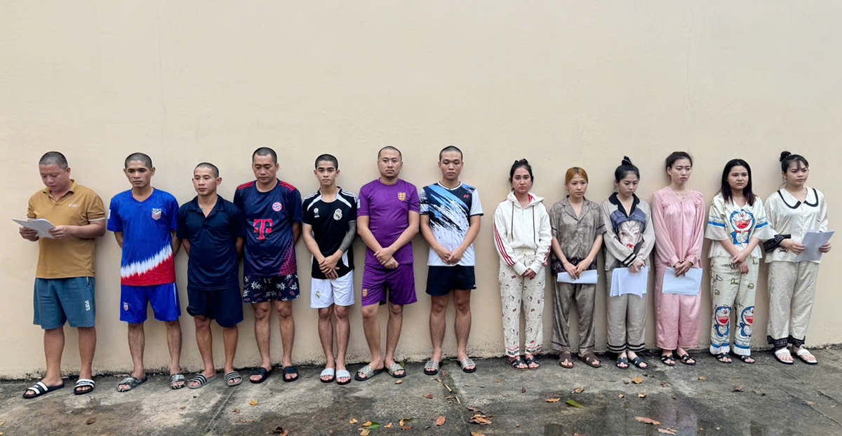 Các đối tượng bị lhởi tố vì “Tổ chức sử dụng trái phép ma tuý”