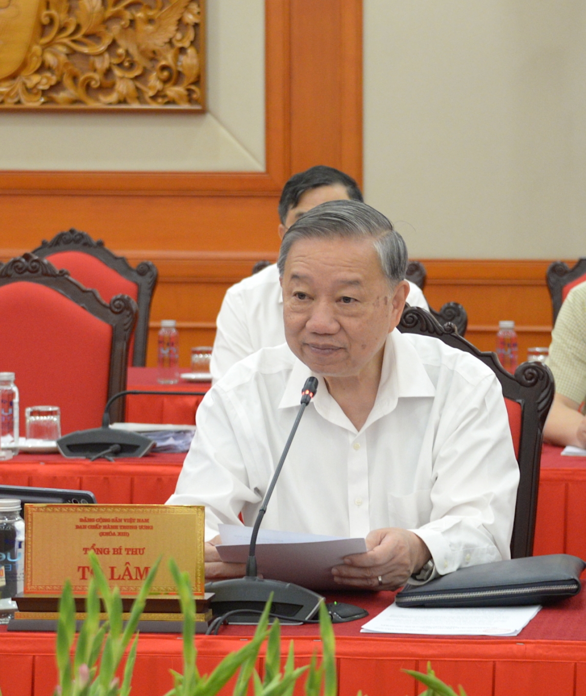 Tổng Bí thư Tô Lâm phát biểu tại cuộc làm việc.