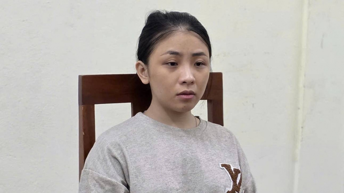 Lê Ngọc Như tại cơ quan Công an.