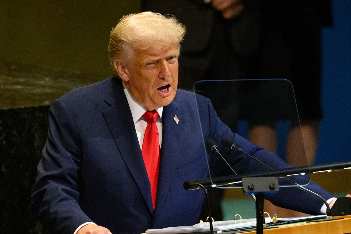 Tổng thống Mỹ Donald Trump phát biểu tại phiên họp lần thứ 80 của Đại hội đồng Liên Hợp Quốc, ngày 23/9/2025. Ảnh: Getty