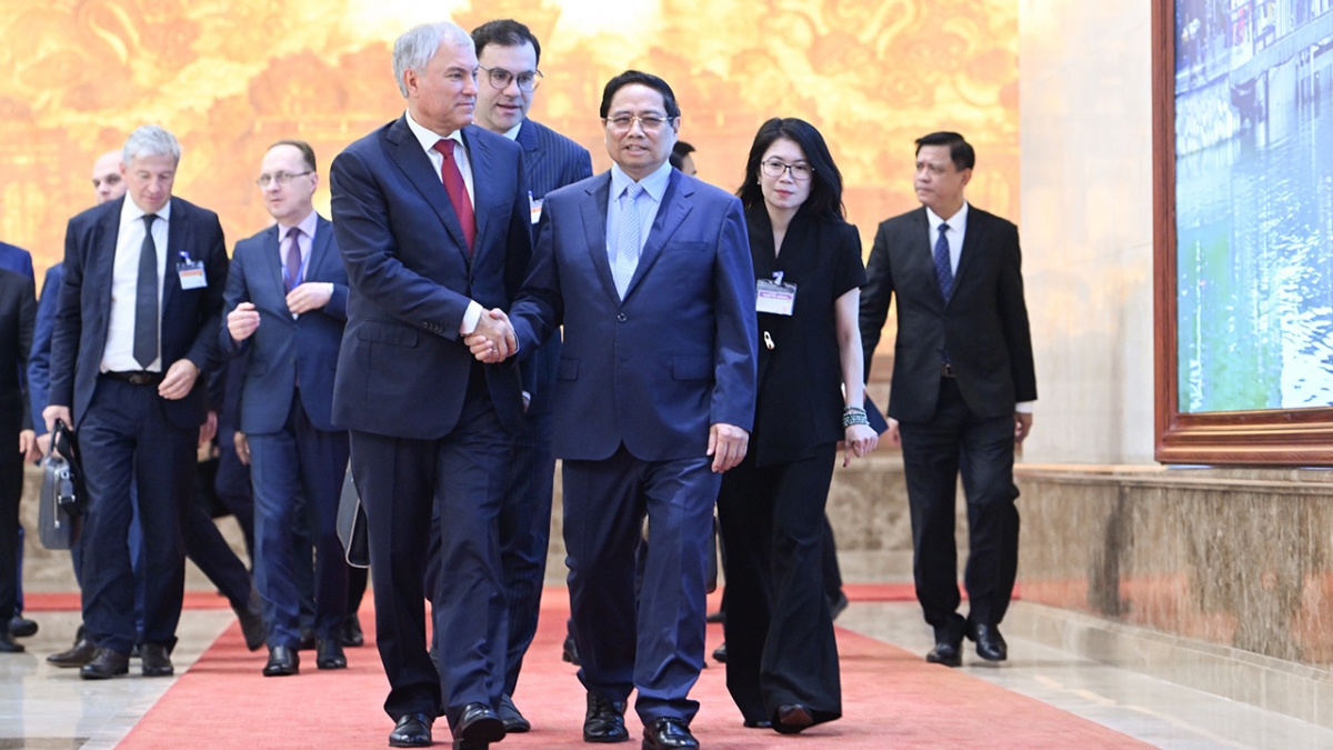 Thủ tướng Phạm Minh Chính và Chủ tịch Duma Quốc gia Nga Vyacheslav Volodin
