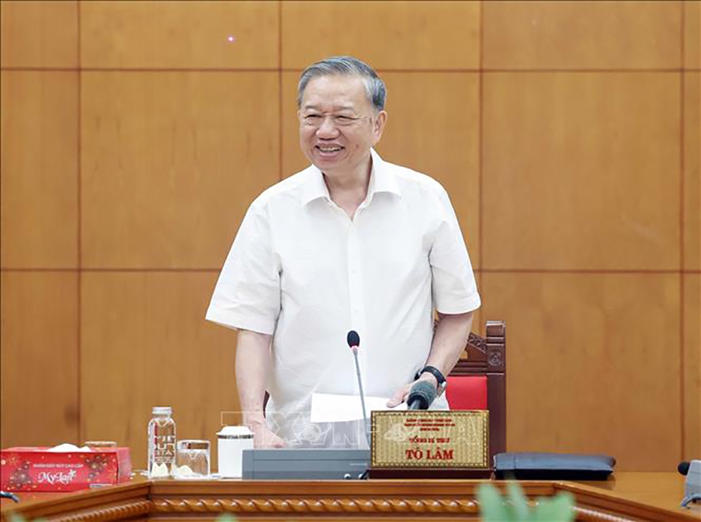 Chiều 25/9/2025, tại Trụ sở Trung ương Đảng, Tổng Bí thư Tô Lâm làm việc với Thường trực các Tiểu ban Đại hội XIV của Đảng. Ảnh: TTXVN