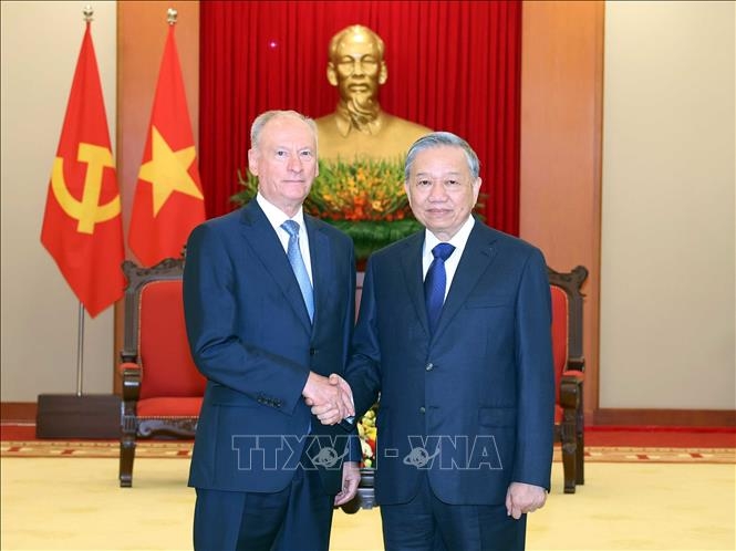 Chiều 16/9/2025, tại Trụ sở Trung ương Đảng, Tổng Bí thư Tô Lâm tiếp Trợ lý Tổng thống, Chủ tịch Hội đồng Biển Liên bang Nga Nicolai Patrushev. Ảnh: Thống Nhất - TTXVN