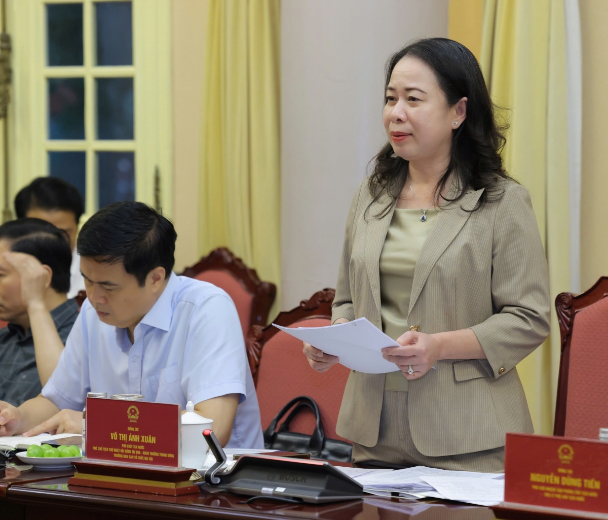 Phó Chủ tịch nước Võ Thị Ánh Xuân phát biểu tại phiên họp.