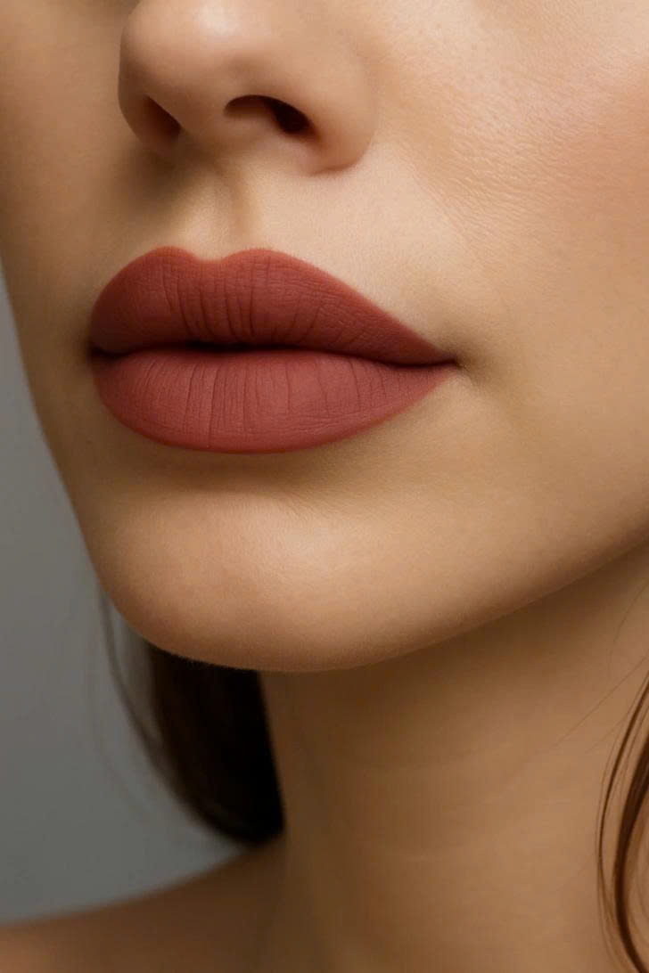 Gam gạch đất (terracotta) lại mang đến sự ấm áp và gần gũi, trở thành gam son phải có mùa Thu năm nay. Sắc đỏ pha nâu này vừa đủ nổi bật, vừa dễ ứng dụng cho cả ngày lẫn đêm. Khi đi kèm với phấn mắt ánh đồng hoặc chút highlight vàng, đôi môi terracotta đem lại vẻ thanh lịch mà vẫn cá tính, là lựa chọn cân bằng giữa táo bạo và tinh tế.