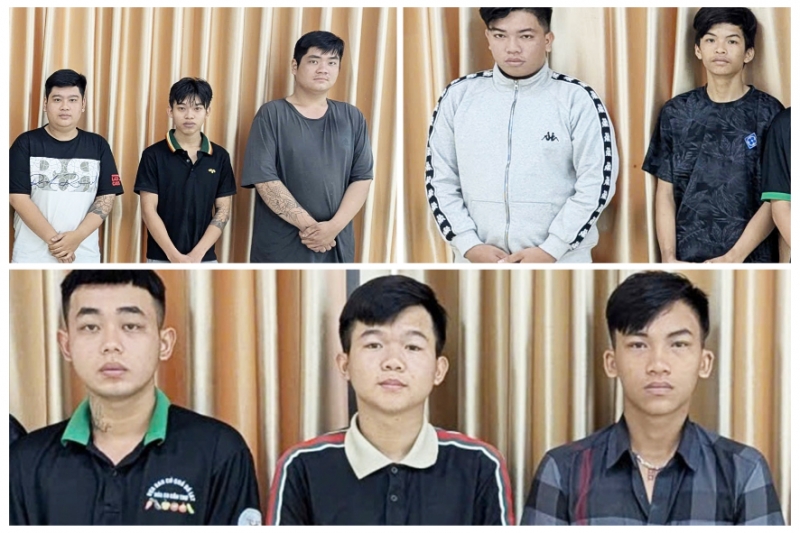 Các đối tượng bị tạm giữ.