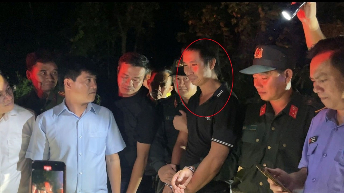 Bắt đối tượng Tùng - ảnh khoanh tròn (Ảnh: Công an cung cấp)