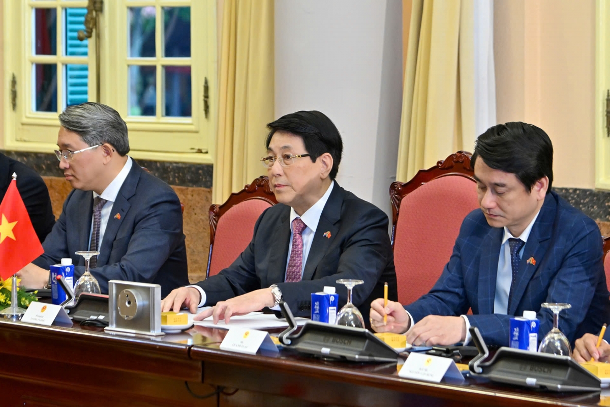 Chủ tịch nước Lương Cường phát biểu tại Hội đàm