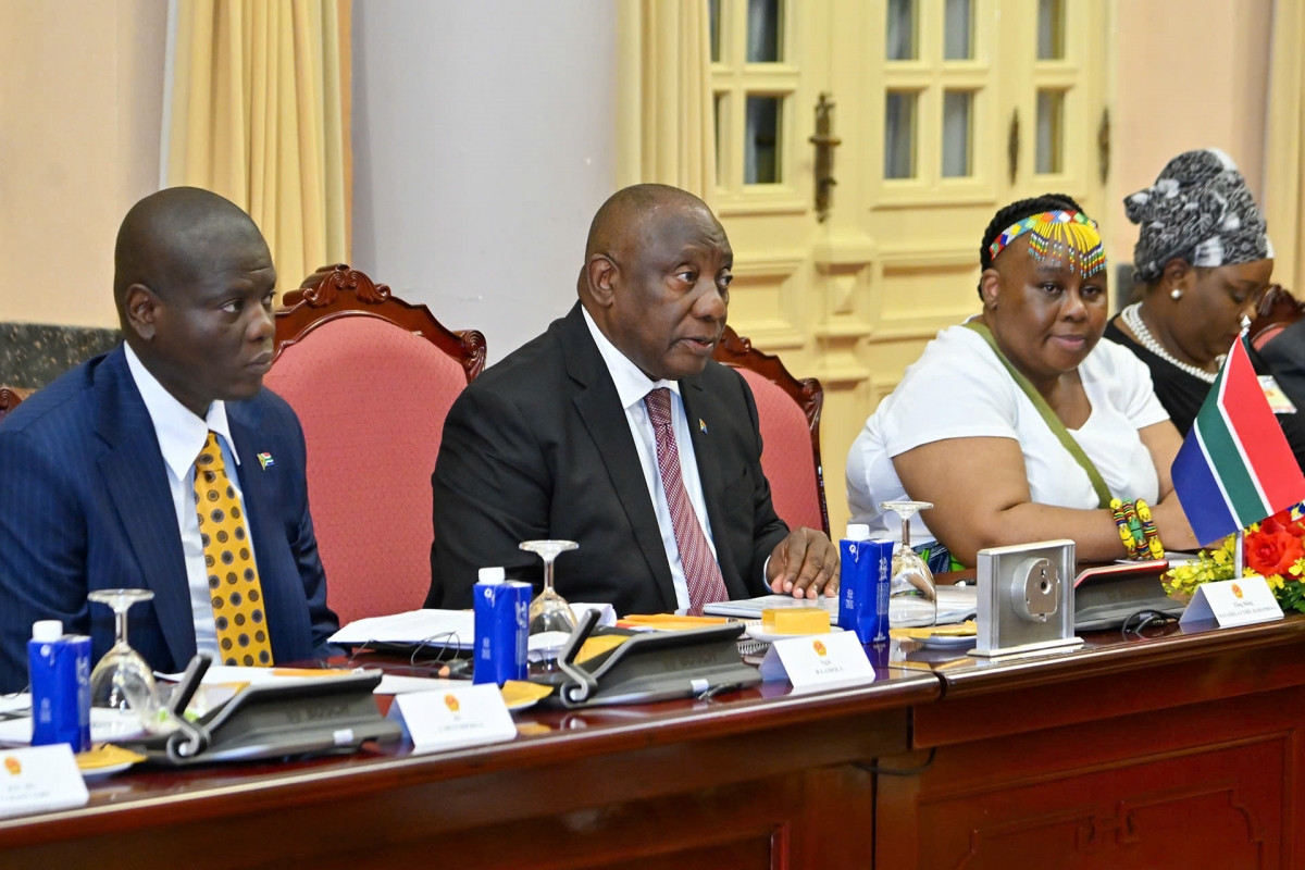 Tổng thống Matamela Cyril Ramaphosa phát biểu tại hội đàm