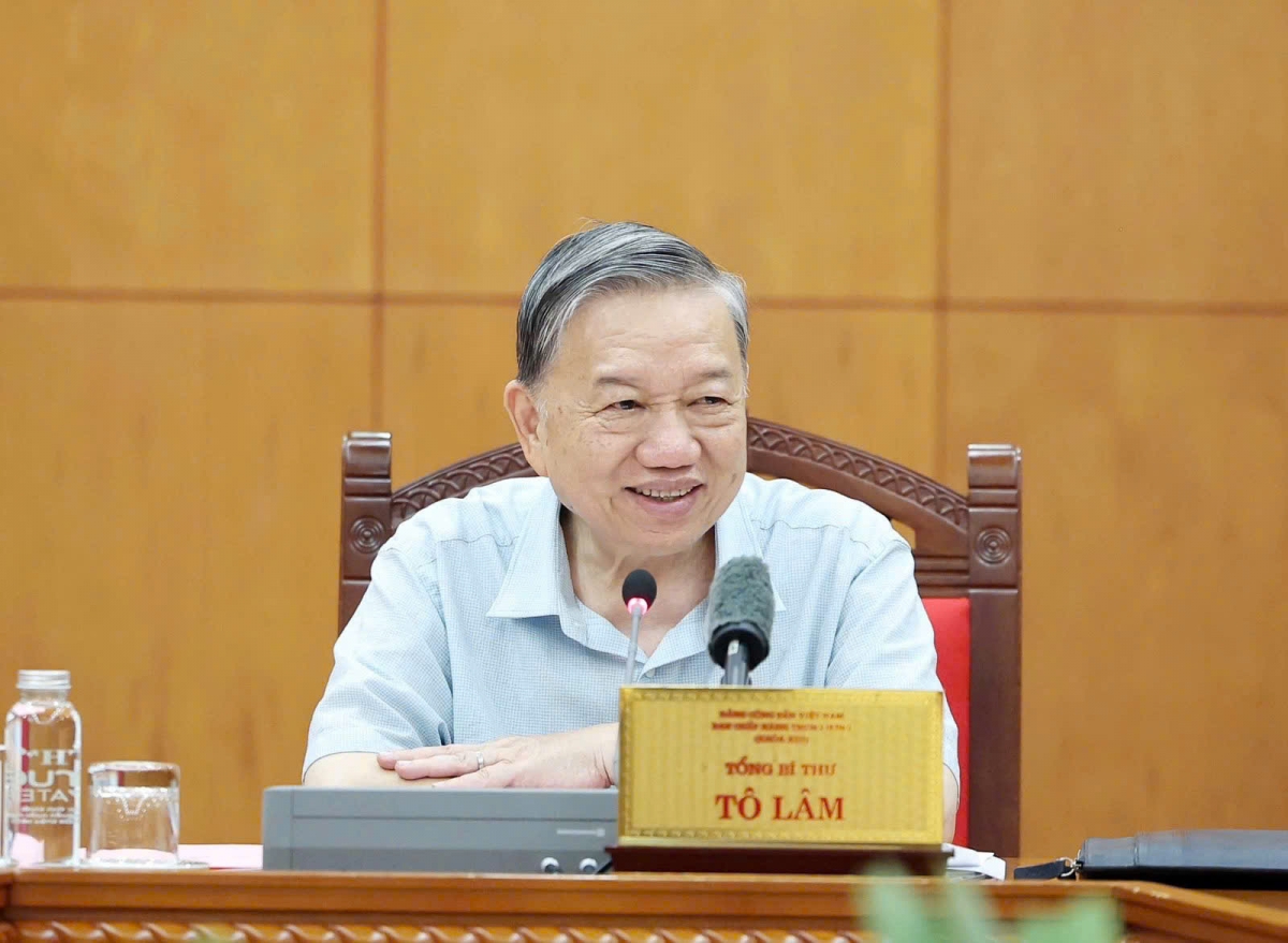 Tổng Bí thư Tô Lâm phát biểu tại buổi làm việc