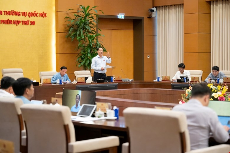 Ủy ban Thường vụ Quốc hội cho ý kiến về dự thảo Luật Quy hoạch (sửa đổi). Ảnh: Quốc hội