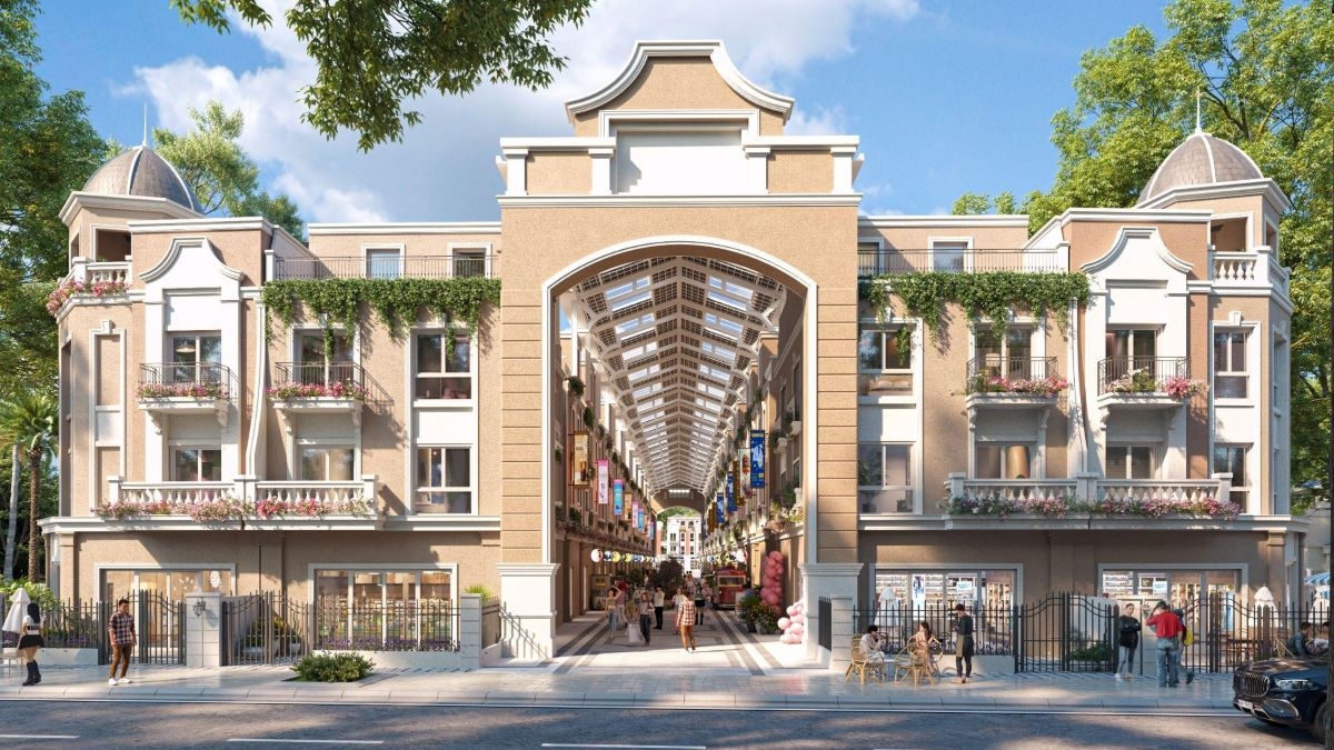 Shophouse hai mặt tiền kết hợp phố đi bộ có mái che là sản phẩm độc đáo chỉ có tại các dự án của Eurowindow Holding