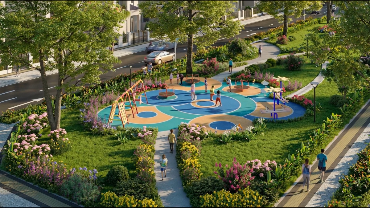 Tất cả các công viên, vườn hoa đều được bố trí thiết bị luyện tập thể chất giúp cư dân rèn luyện và duy trì lối sống năng động mỗi ngày