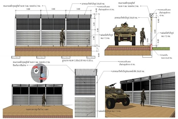 Bản thiết kế hàng rào (Ảnh: FB Quỹ Hataitip Thái Lan).