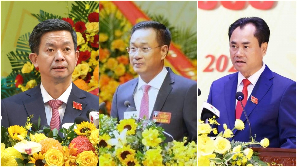 Ông Lê Quang Tùng (ảnh trái) quê Hà Tĩnh, giữ chức Bí thư Thành ủy Cần Thơ; ông Lê Ngọc Quang (ảnh giữa) quê Thanh Hóa, giữ chức Bí thư Tỉnh ủy Quảng Trị; ông Trịnh Việt Hùng (ảnh phải) quê Hải Dương (cũ), nay là tỉnh Hải Phòng, giữ chức Bí thư Tỉnh ủy Thái Nguyên.