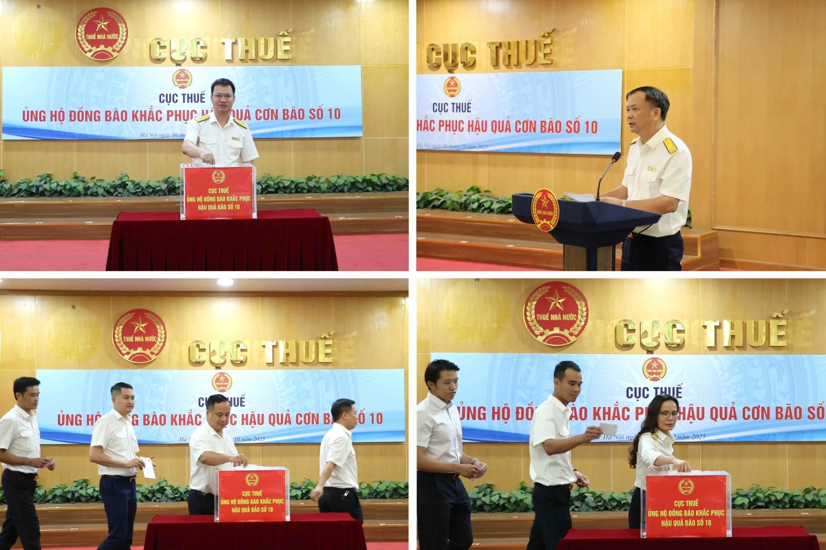 Cán bộ, công chức thuộc các đơn vị thuộc Cục Thuế tham gia ủng hộ