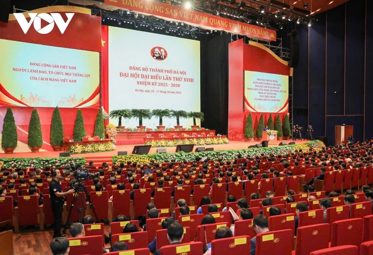 Toàn cảnh Đại hội Đảng bộ TP. Hà Nội.