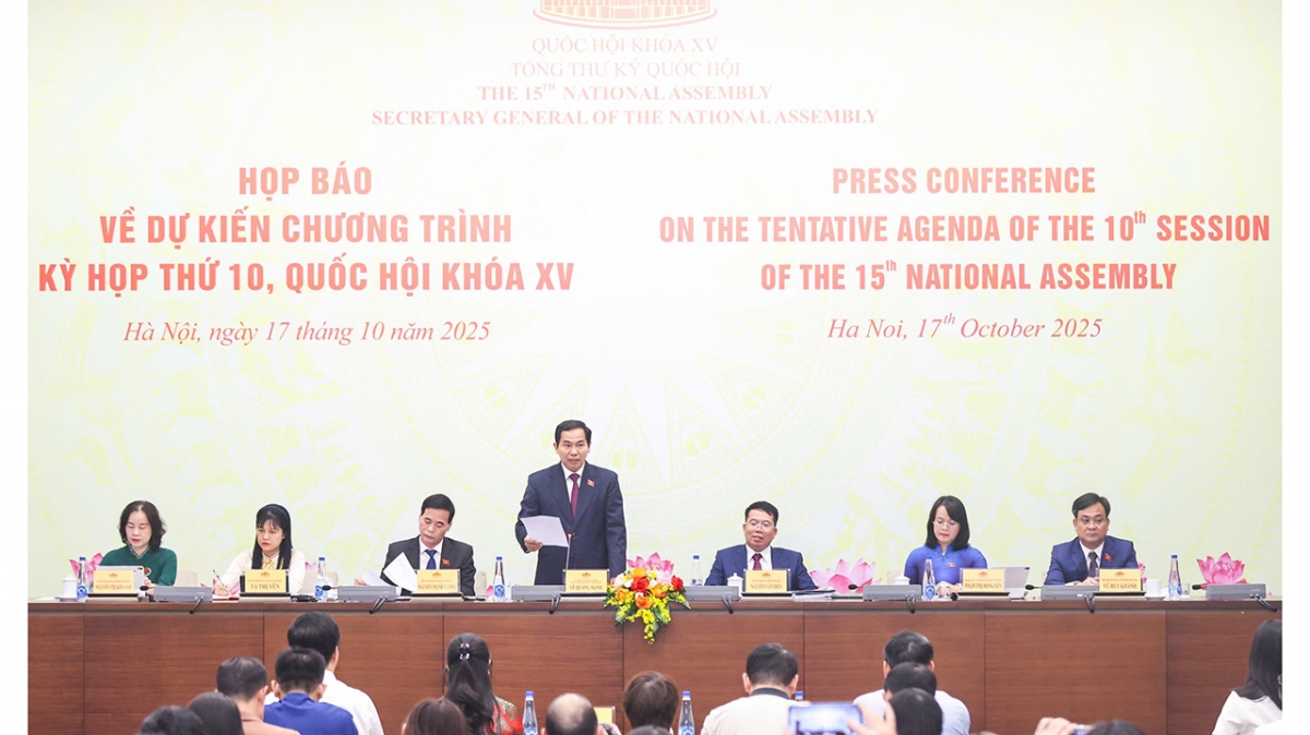 Cuộc họp báo về dự kiến chương trình Kỳ họp thứ 10, Quốc hội khóa XV chiều 17/10